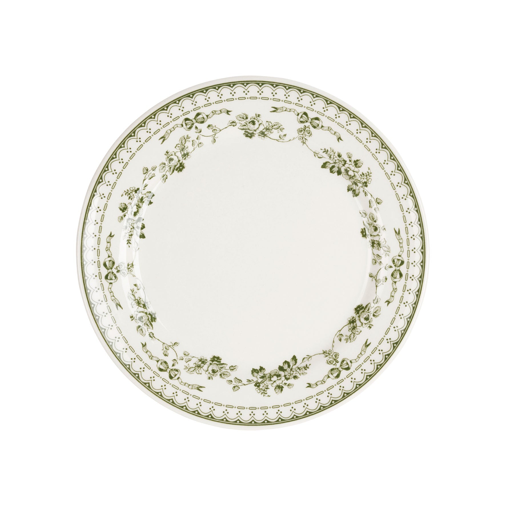 Faustine Patterned Floral Dessert Plate / Green
