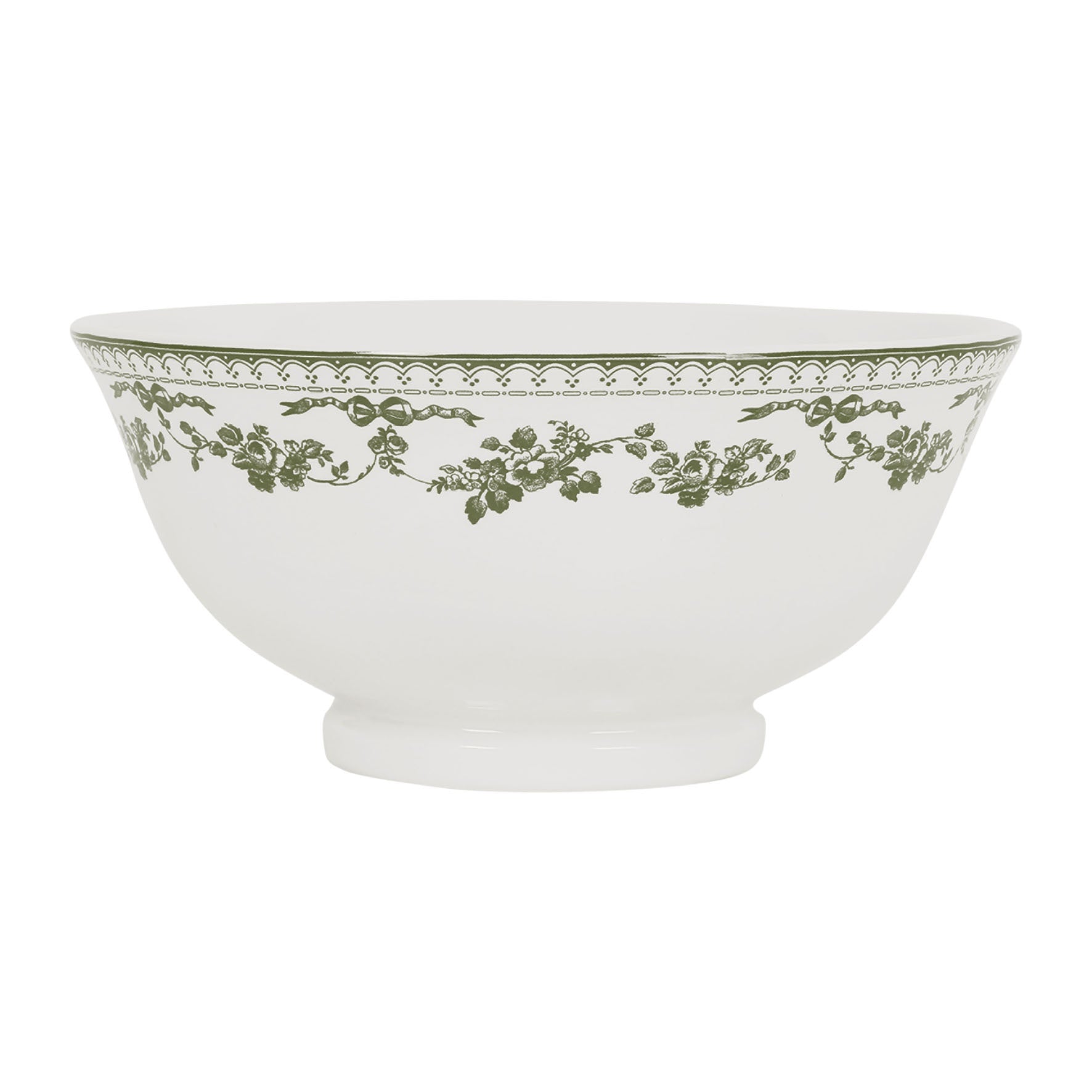 Faustine Patterned Floral Salad Bowl / Green