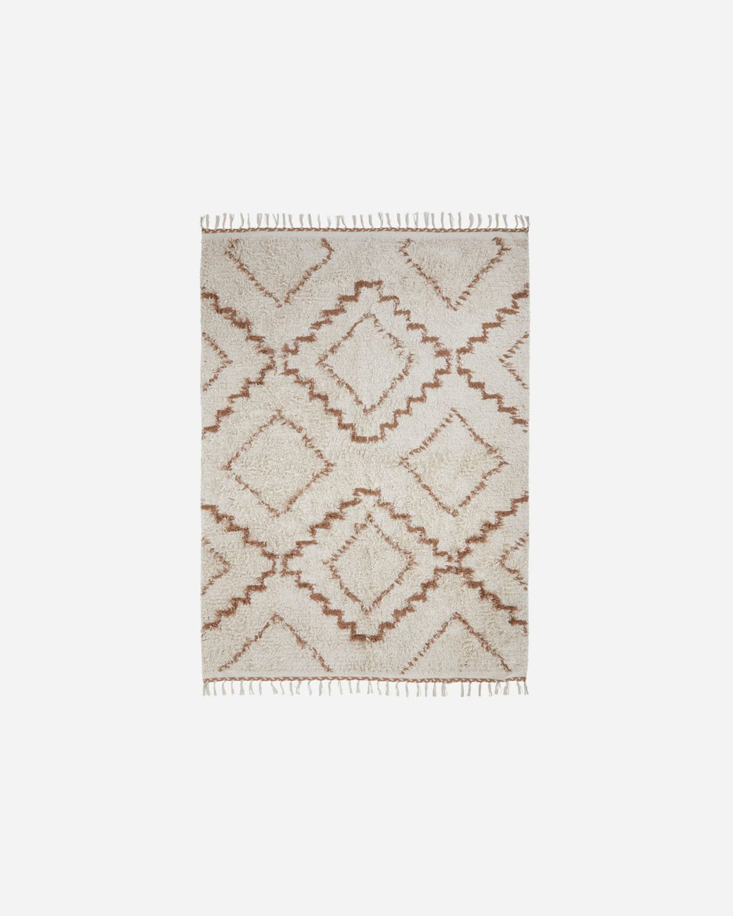 Brown Geometric Rug / 200 x 140cm