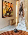 HKliving Round Woolen Rug / Chestnut
