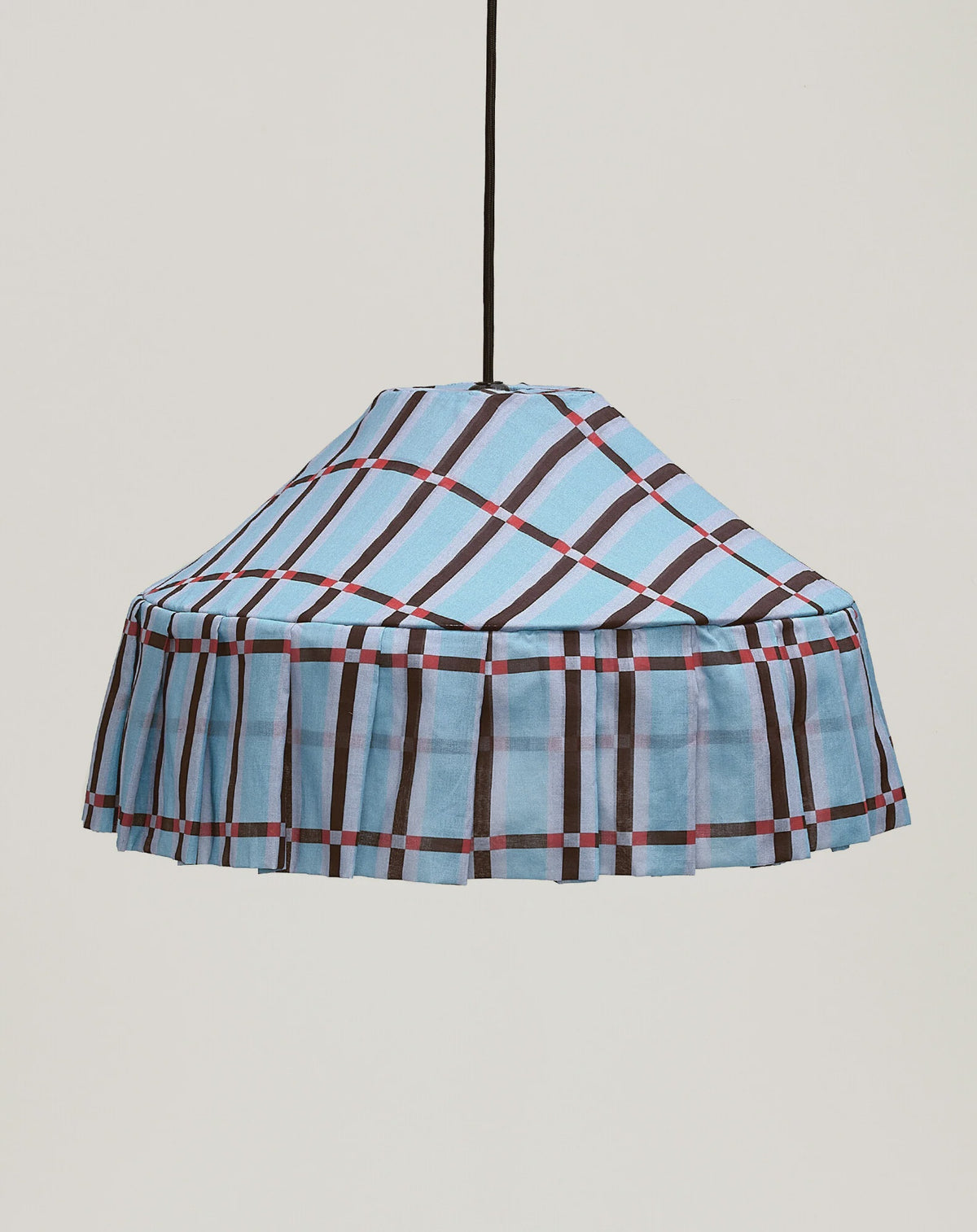 Nicole Fabric Pendant Lampshade / Blue &amp; Maroon Tiles
