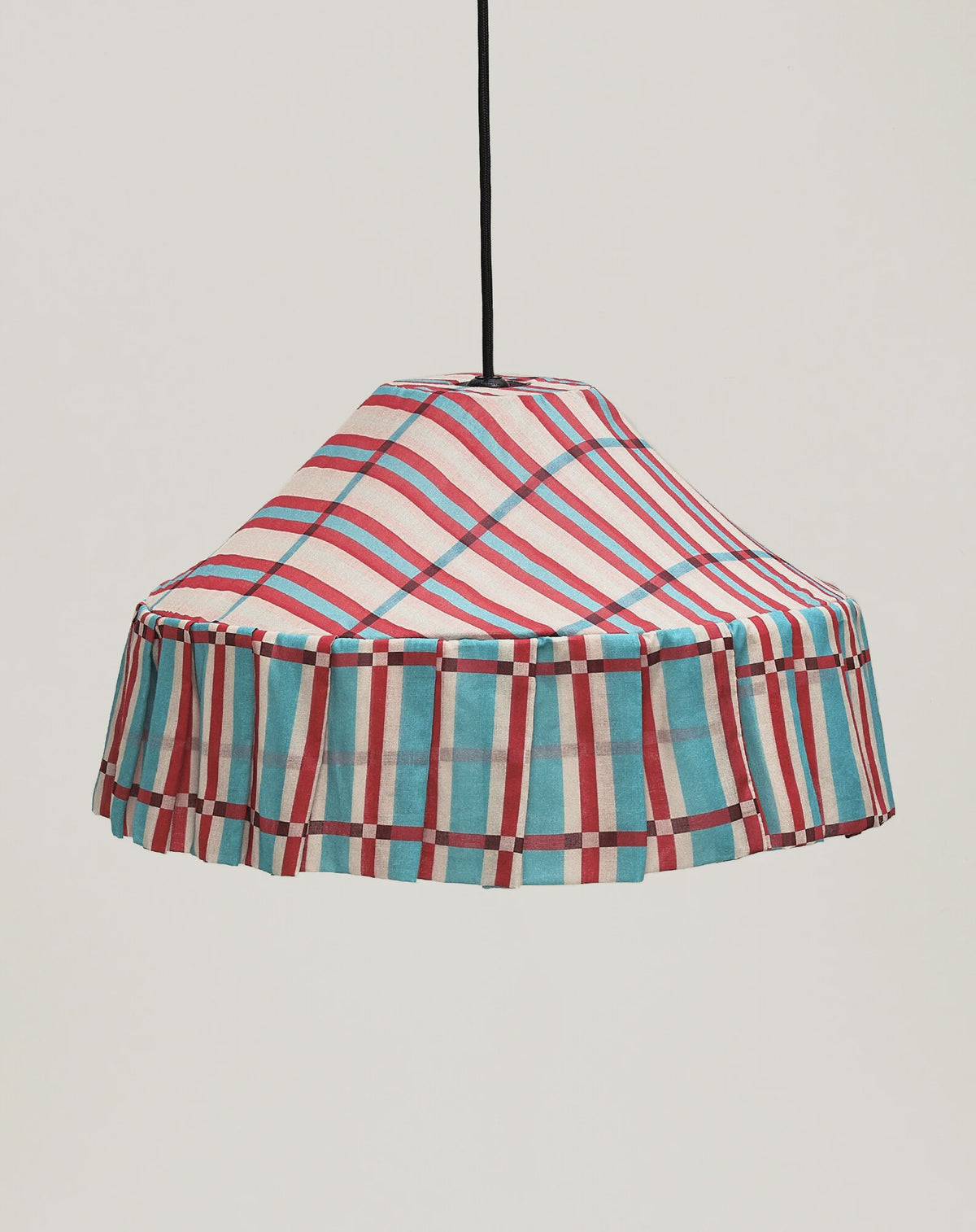 Michelle Fabric Pendant Lampshade / Red &amp; Turquoise Tiles