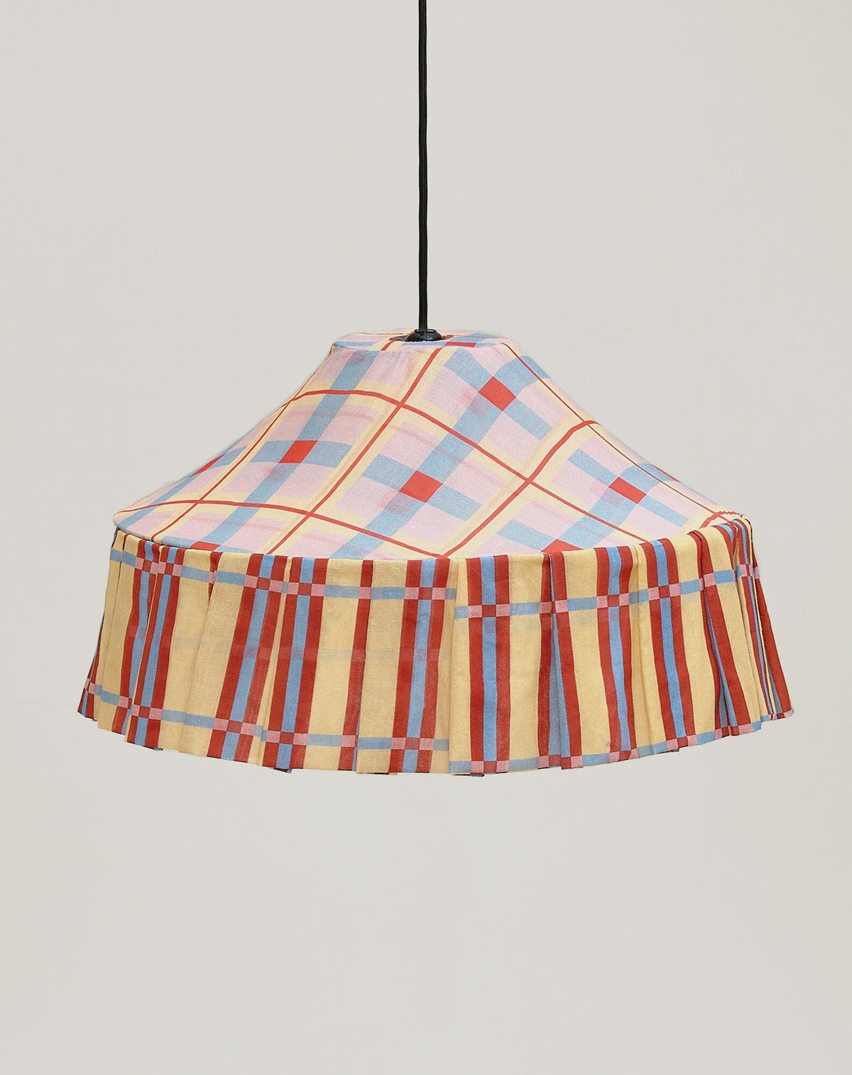 Michelle Fabric Pendant Lampshade / Red &amp; Yellow Check
