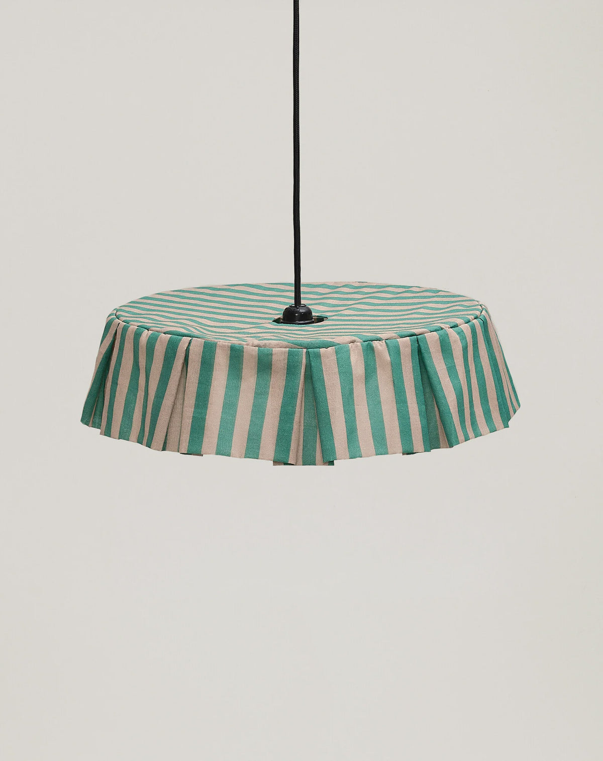 Vibes Pendant Fabric Lampshade 40 cm / Green &amp; Sand Stripes