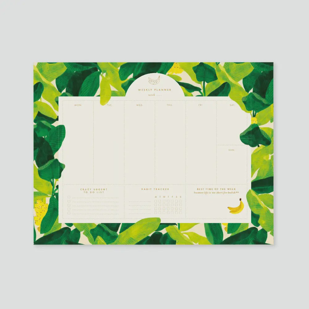 Banana Leaves Weekly Planner Pad