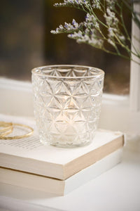Patterned Glass Tealight Candle Holder
