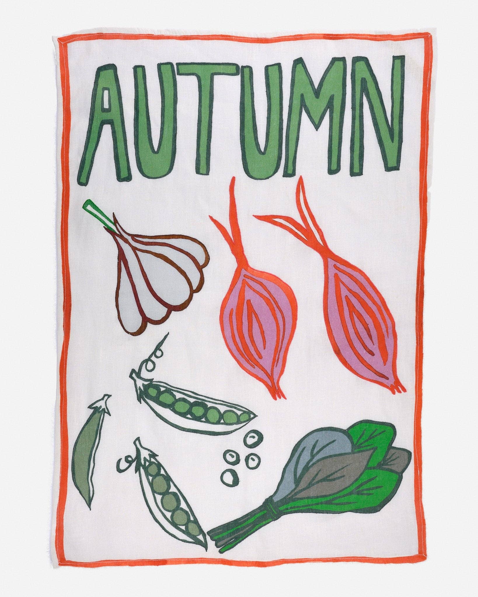 Autumn Linen Tea Towel