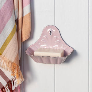 Wall-mounted Enamel Soap Dish / Pink