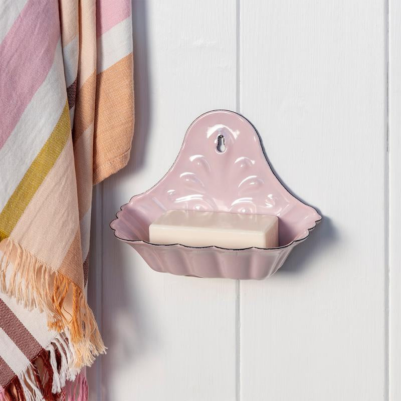 Wall-mounted Enamel Soap Dish / Pink