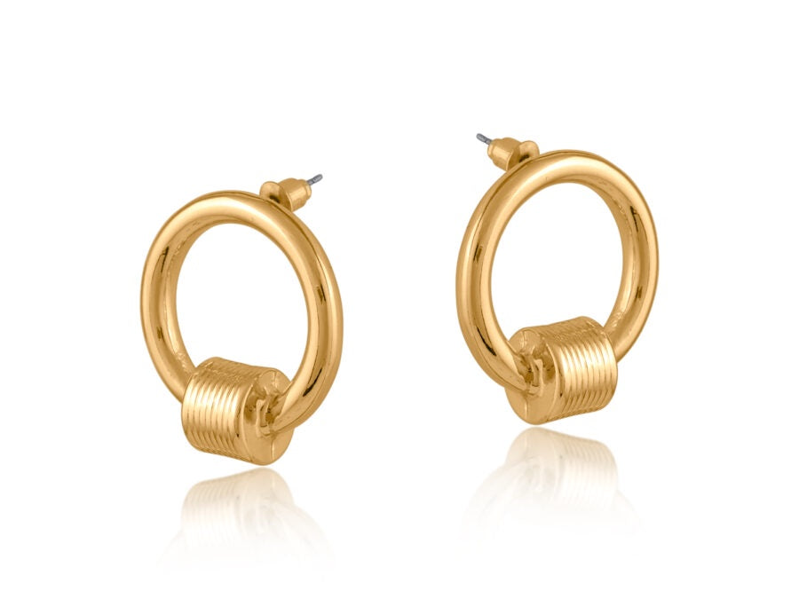 Fay Circle Stud Earrings/ Gold or Silver