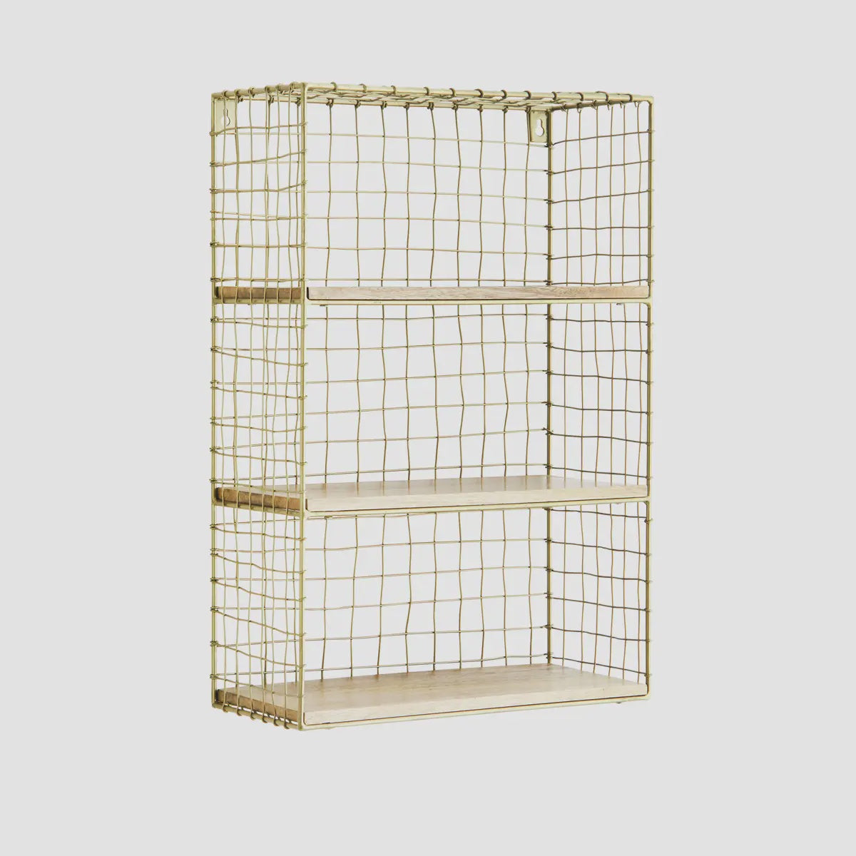 Iron Wall Shelf with Wood / Brass