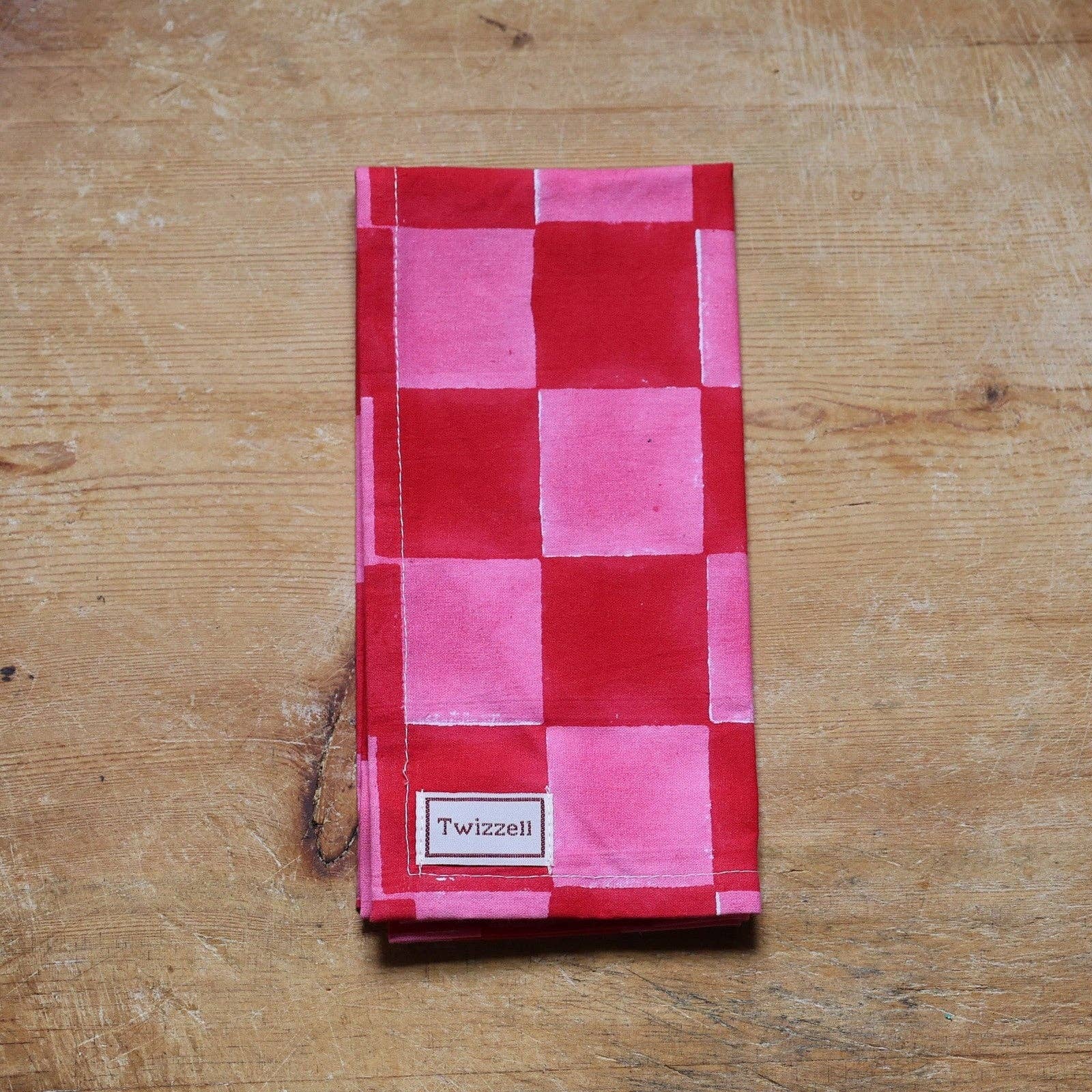 Pink and Red Checkerboard Napkin