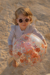 3D Beach Ball / Pink Flowers