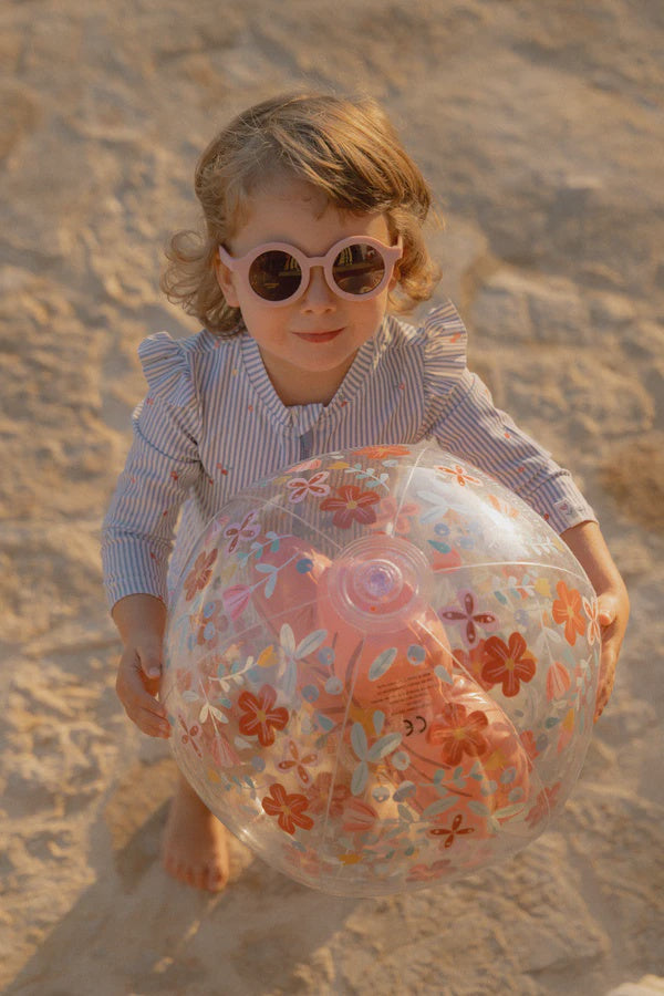 3D Beach Ball / Pink Flowers