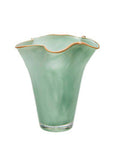 Ebba Wavy Glass Vase / Green and Brown