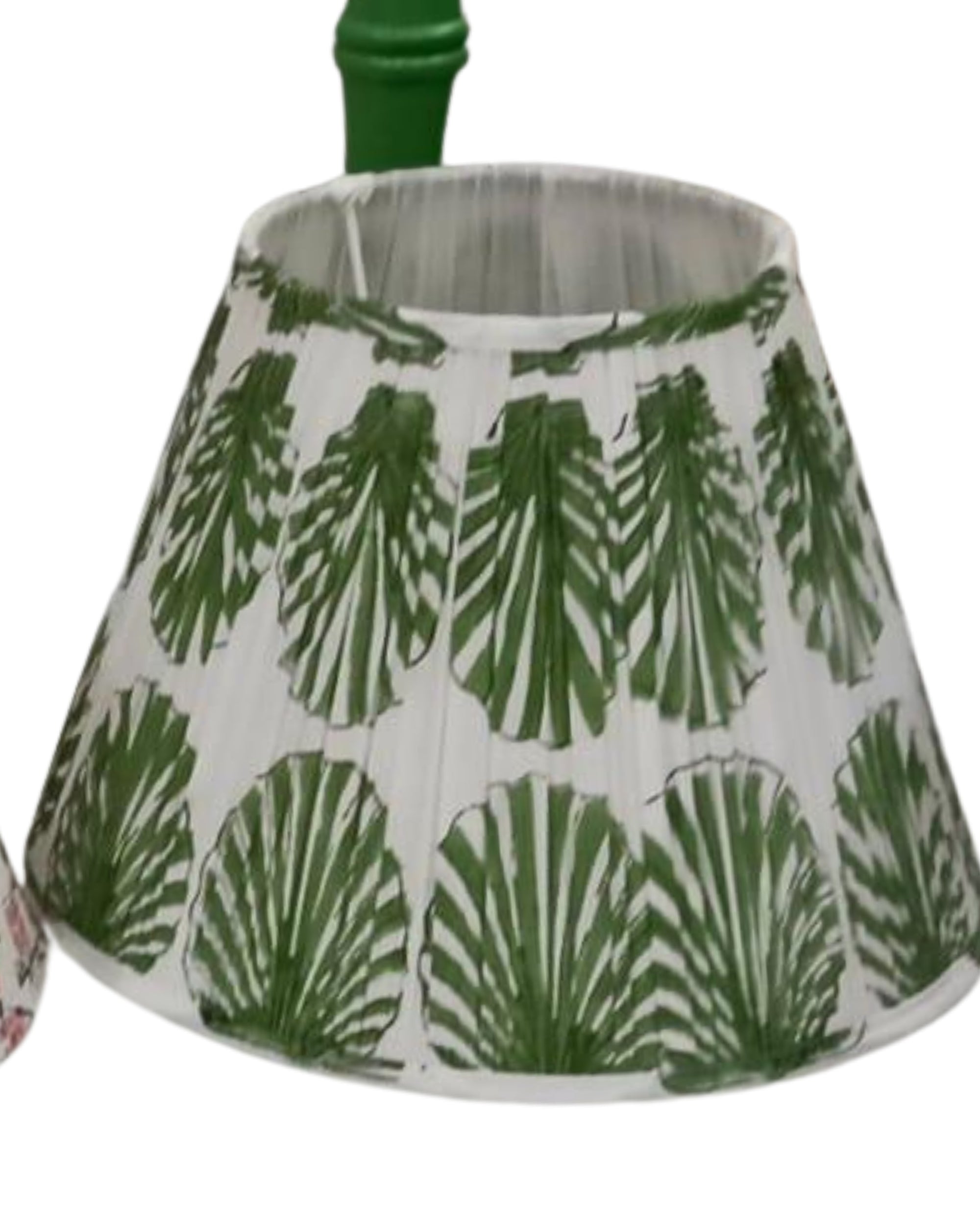 Block Printed Lampshade / Green Shell