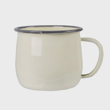 Load image into Gallery viewer, Coloured Enamel Belly Mug / Cream &amp; Grey