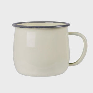 Coloured Enamel Belly Mug / Cream & Grey