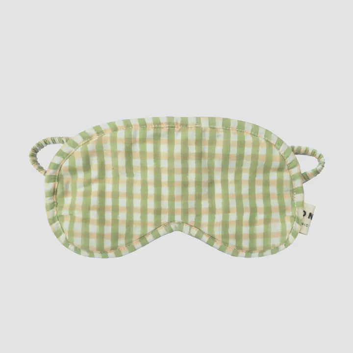 Gingham Eye Mask / Green