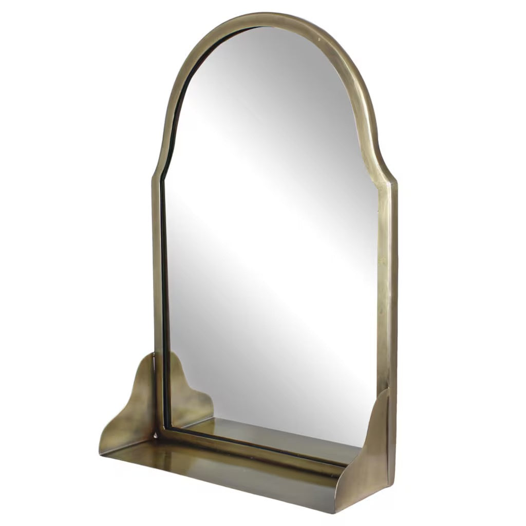 Brass Mirror with Shelf