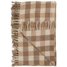 Load image into Gallery viewer, Brown and Beige Check Cotton Throw