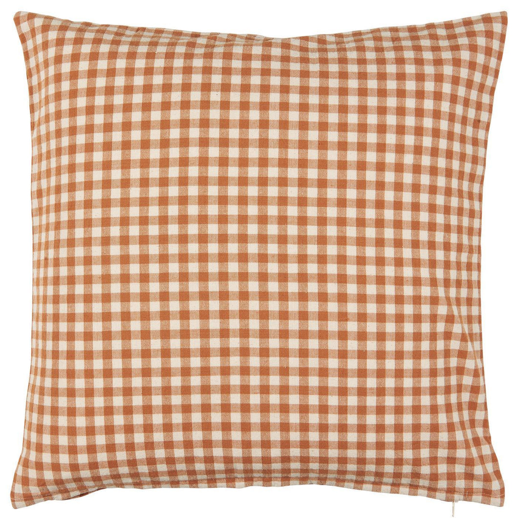 NEW Rust Brown Gingham Cushion