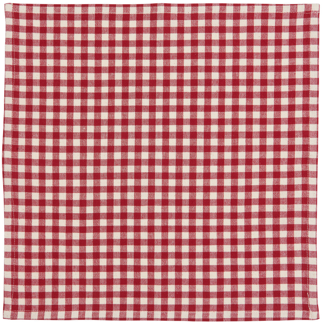 Red and White Gingham Check Napkin