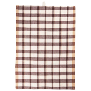 Malthe Brown Stripe Cotton Tea Towel