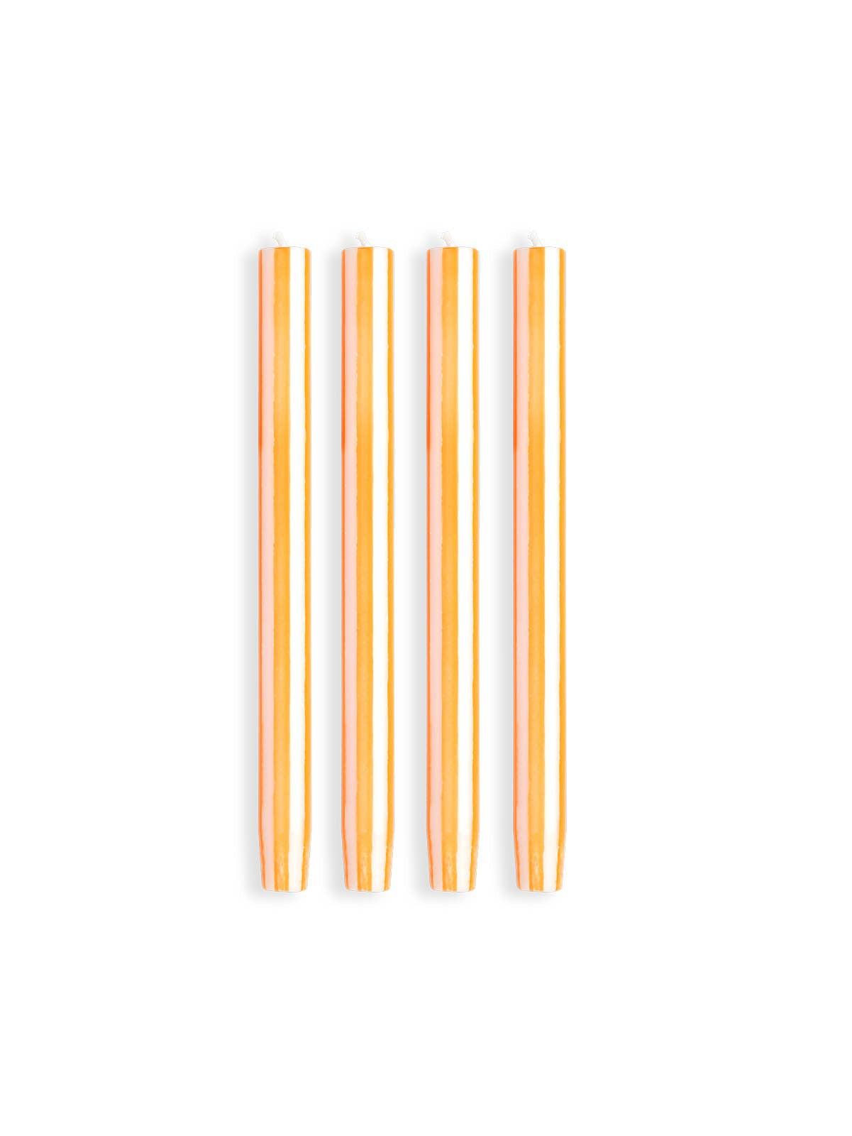 Striped Dinner Candle - Orange / White