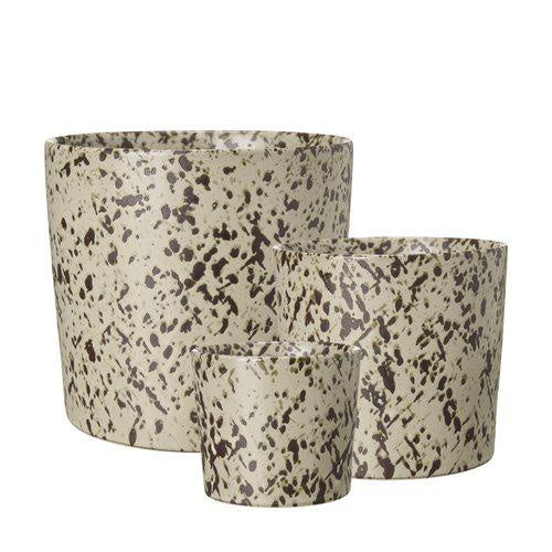 Agnes Stoneware Plant Pot / Speckled Brown