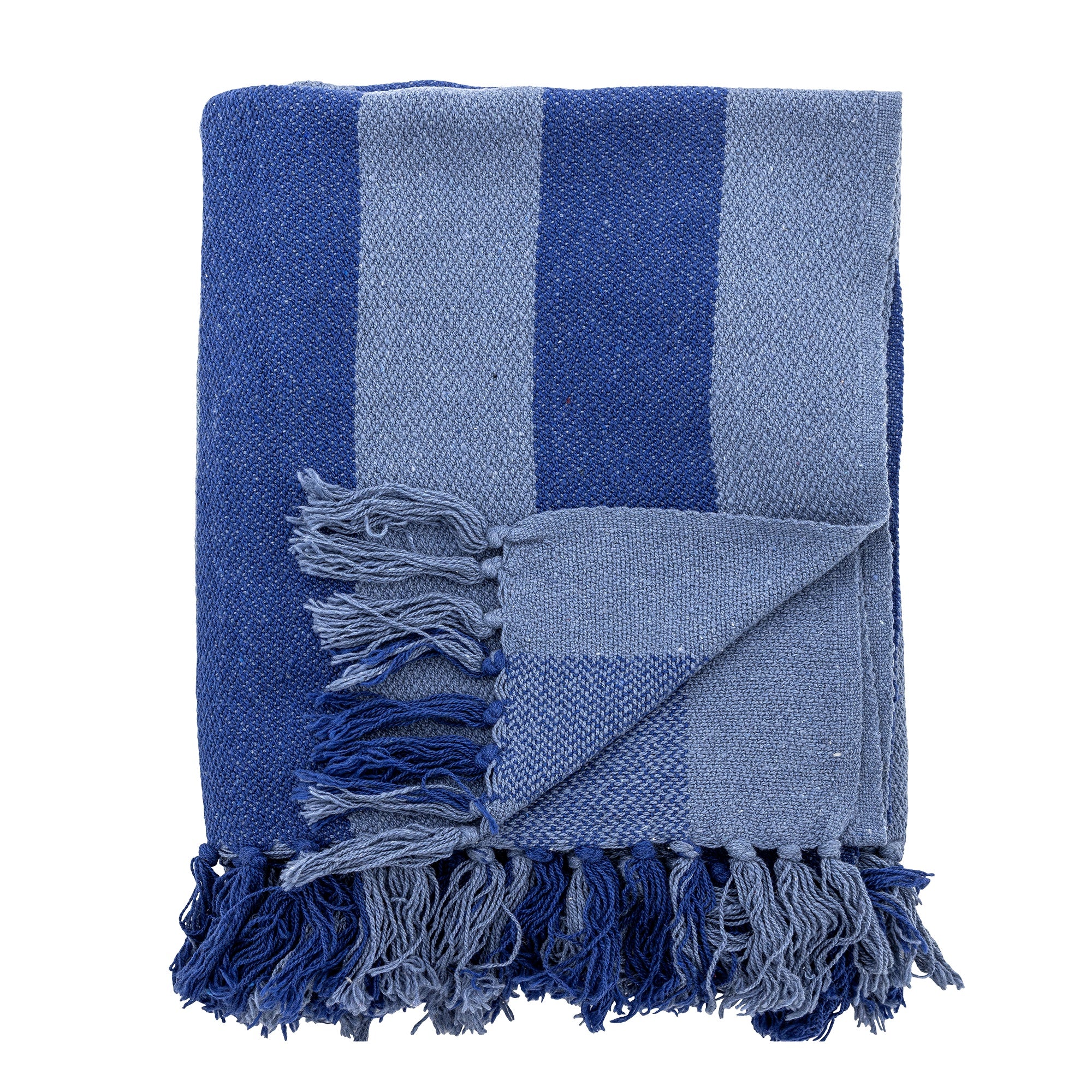 Frello Recycled Cotton Stripe Throw / Blue