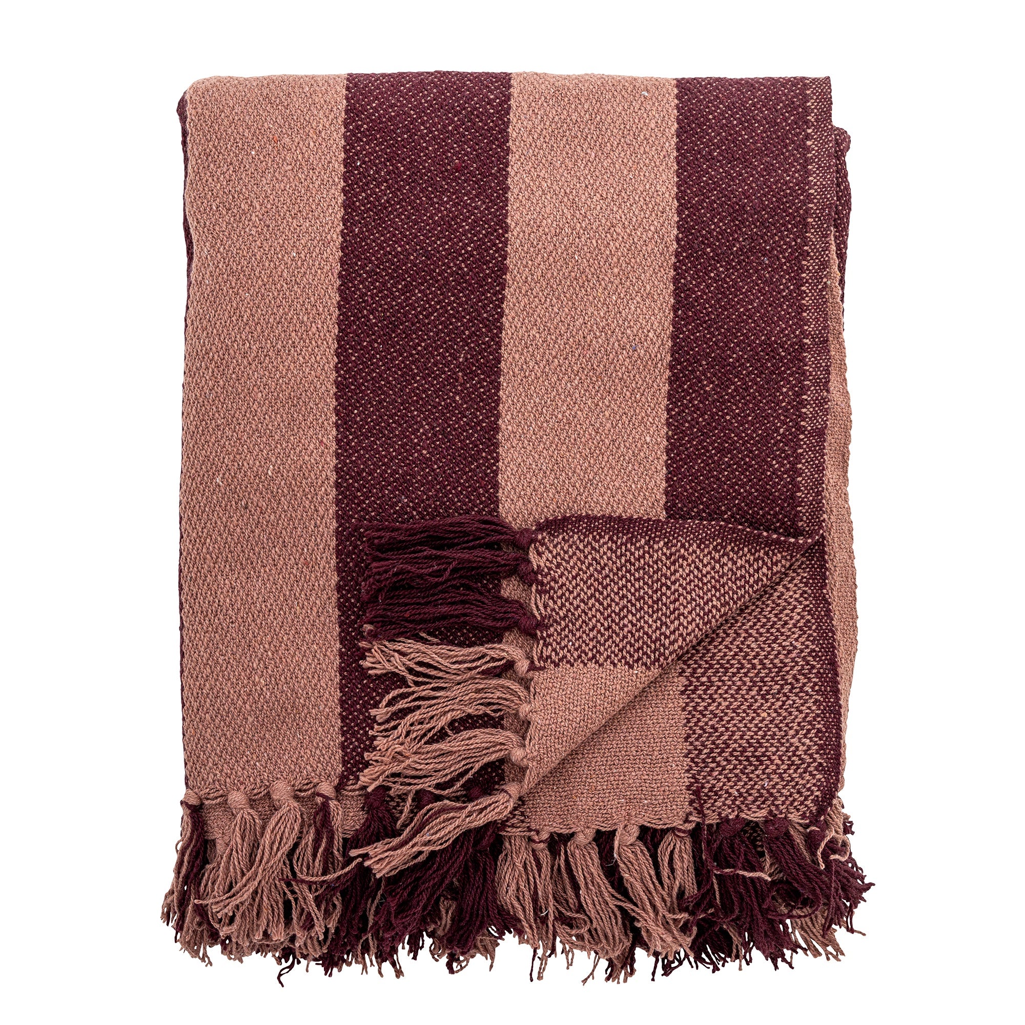 Frello Recycled Cotton Stripe Throw / Red