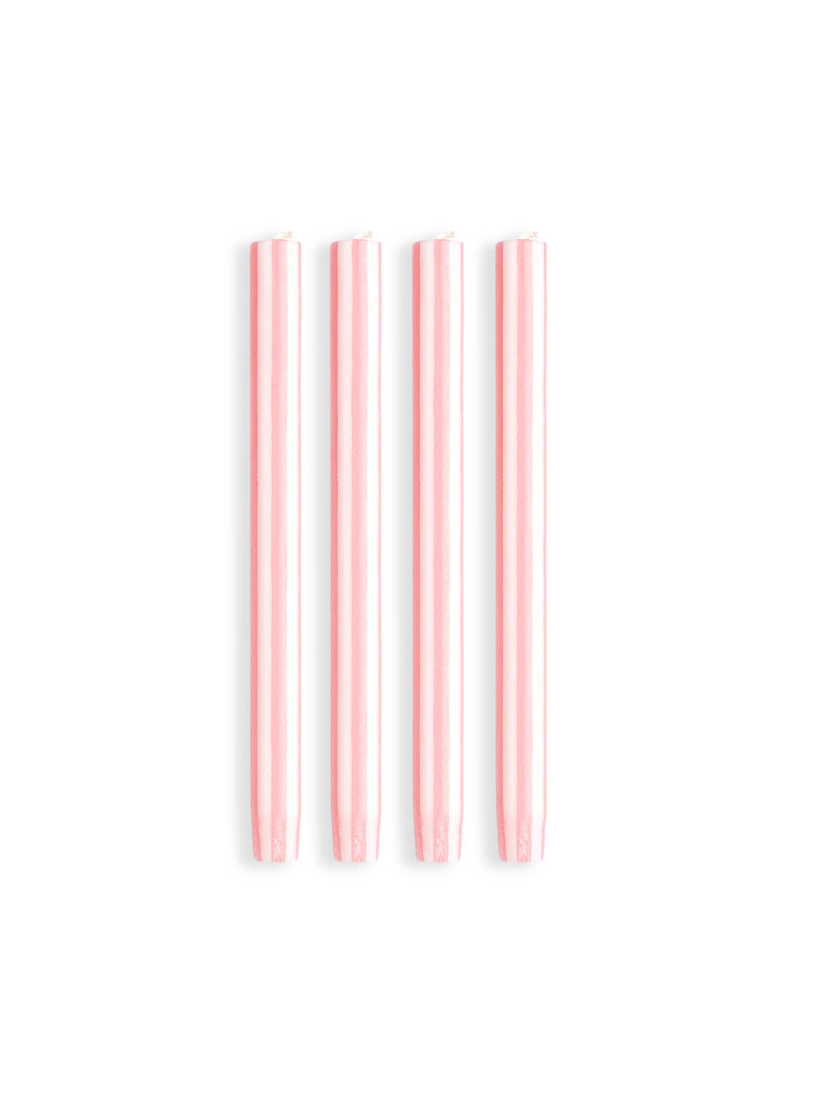 Striped Dinner Candle - Pink / White