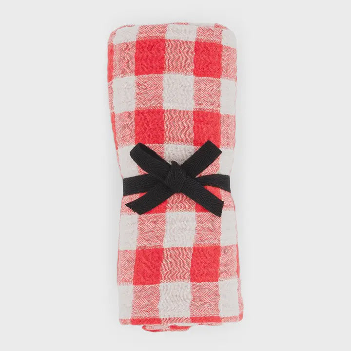 Muslin Swaddle / Tomato Gingham