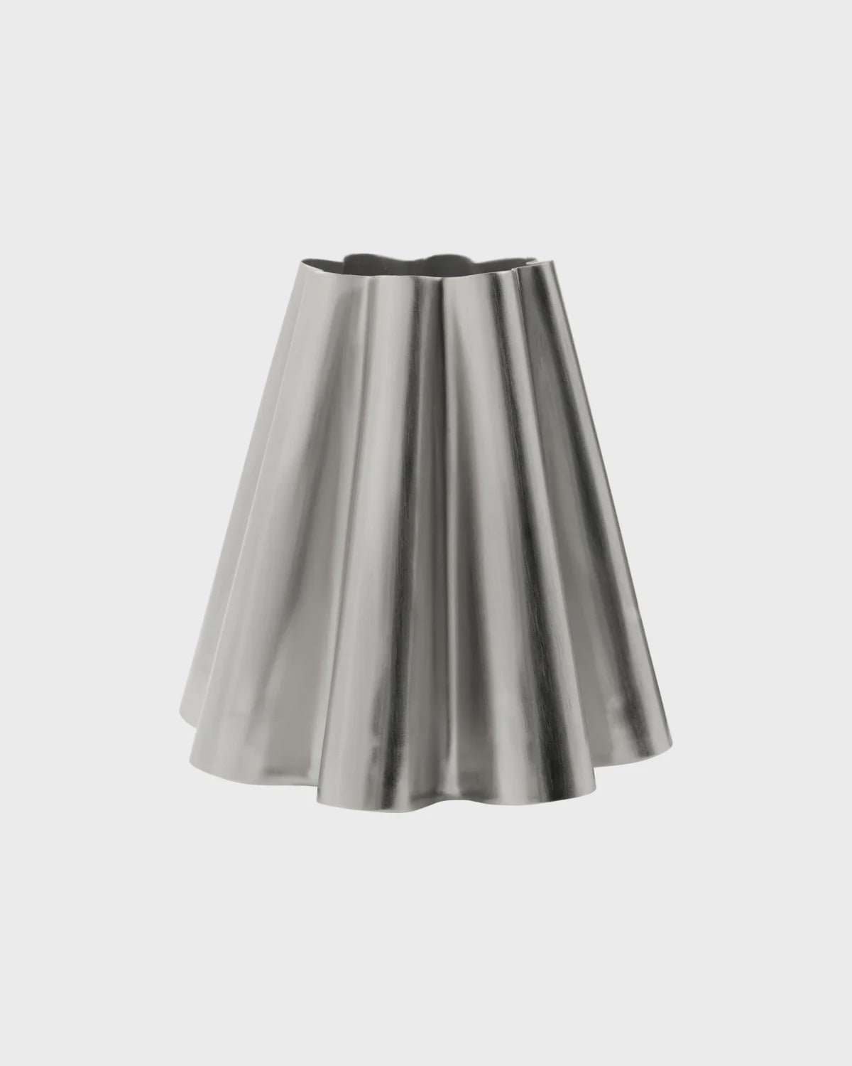 Scalloped Metal Lampshade / Brushed Silver