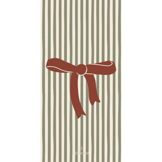 Green Stripes &amp; Bow Paper Napkins