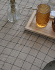 Cotton Check Tablecloth  / Beige and Black