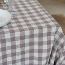 Load image into Gallery viewer, Gingham Cotton Tablecloth / Purple