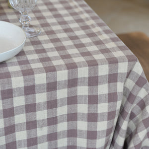 Gingham Cotton Tablecloth / Purple