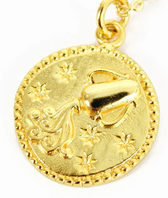 Zodiac Gold Coin Necklaces
