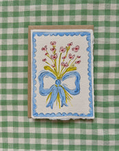 Load image into Gallery viewer, Hand-painted Blue Bow Card