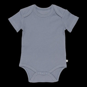 Bodysuit Short Sleeves Rib in Blue