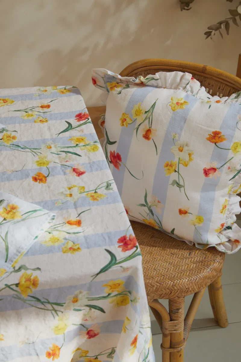 Daffodil Linen Ruffle Cushion