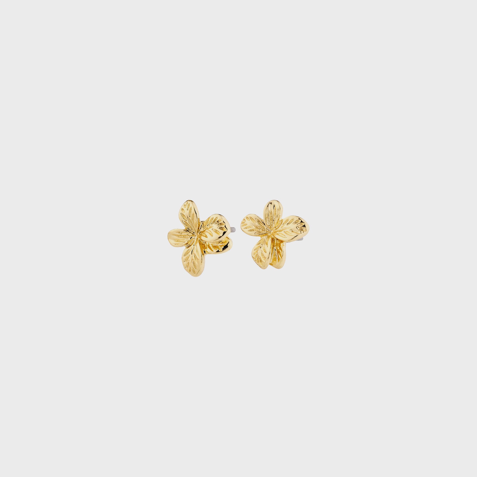 CHARMAINE Floral Stud Earrings / Gold-plated