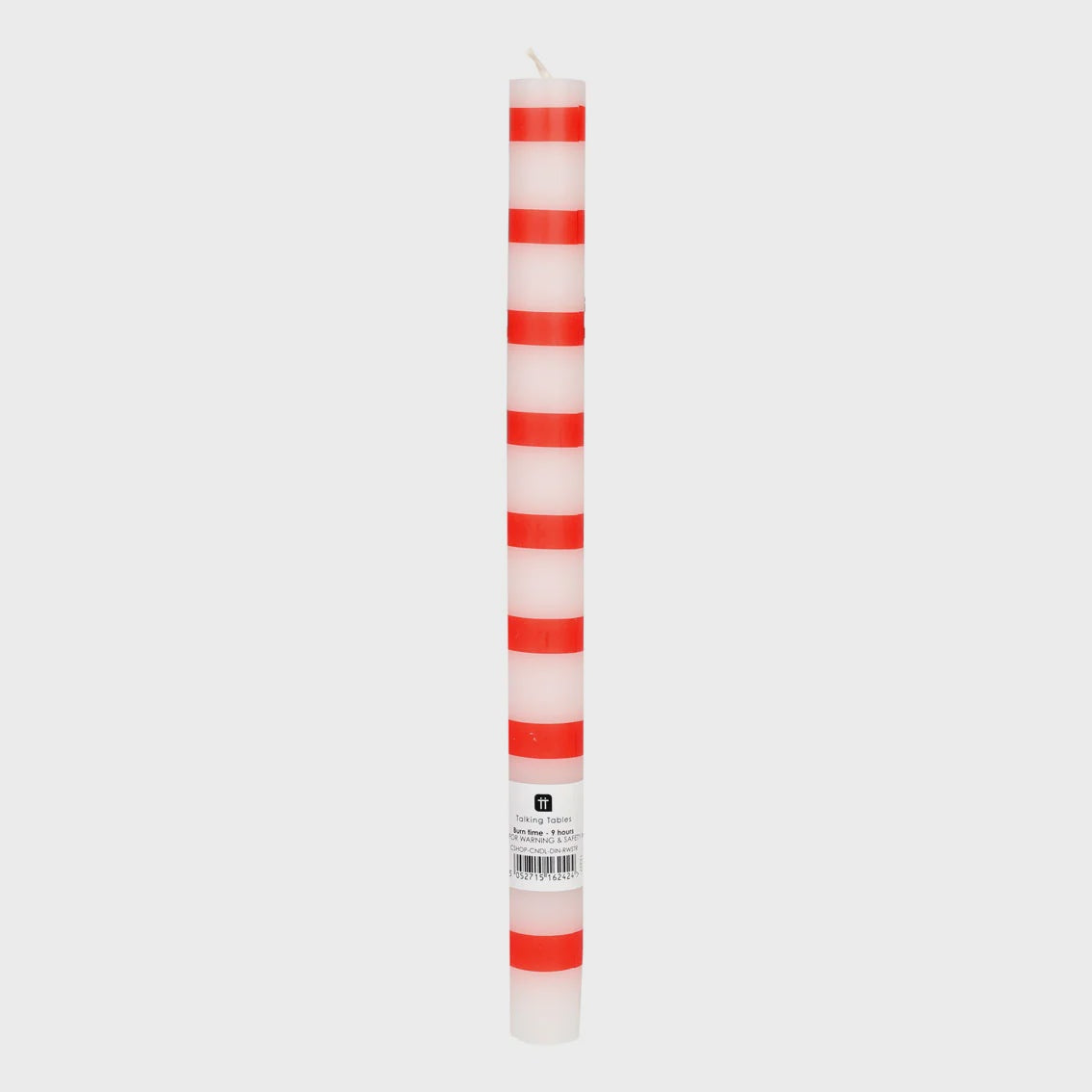 Festive Striped Dinner Candle / Red &amp; White Candy Cane