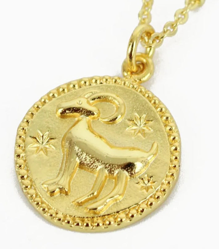 Zodiac Gold Coin Necklaces