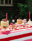Checkerboard Print Napkin / Pink & Red
