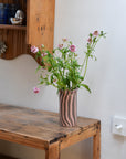 Scalloped Marble Pink Vase / Large