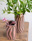 Scalloped Marble Pink Vase / Small