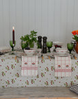 Embroidered Tea Towel / Folk Flowers